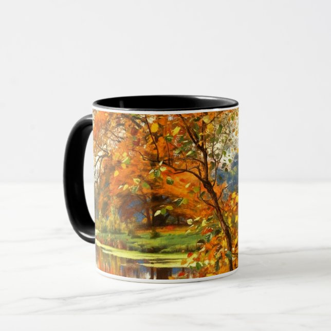 Mug Cadeau de peinture de paysages d'automne (Devant gauche)