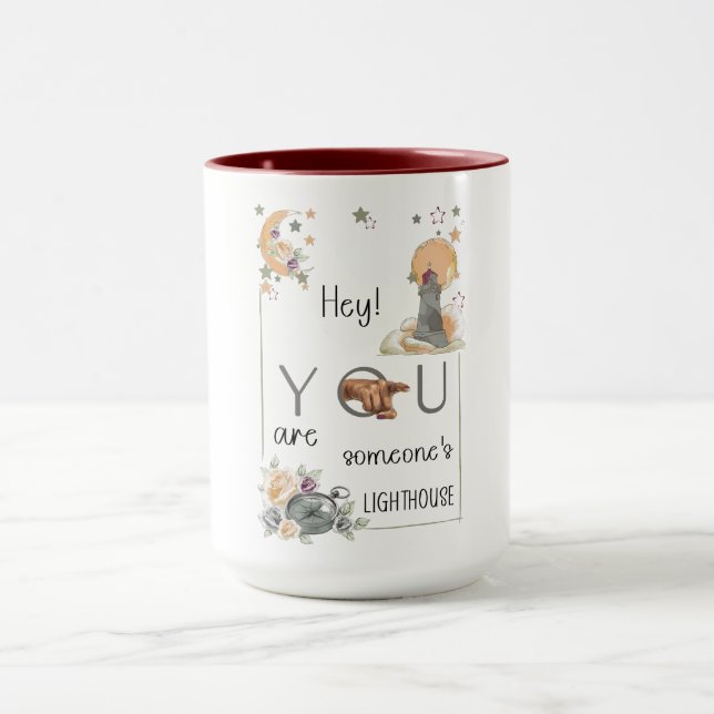 Mug Cadeau de phare inspirant Rappel positif (Centre)