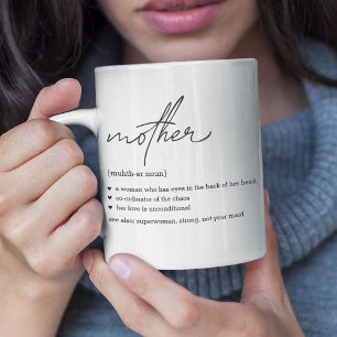 Mug Cadeau de photo de définition de mère personnalisé