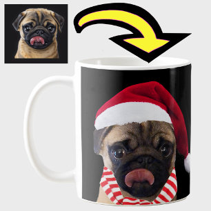 Mug Cadeau de photo personnalisé de chien avec chapeau