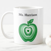 Cadeau de pomme verte professeur enseignant nom pe