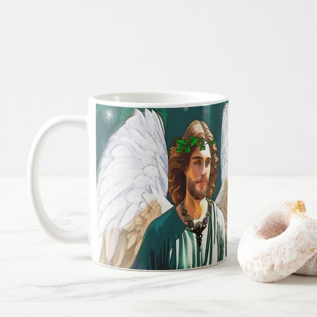 Mug Cadeau de prière de l'ange guérisseur Saint Raphaë (Avec donut)