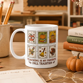 Mug Cadeau de professeur d'automne Rétro Esthétique de