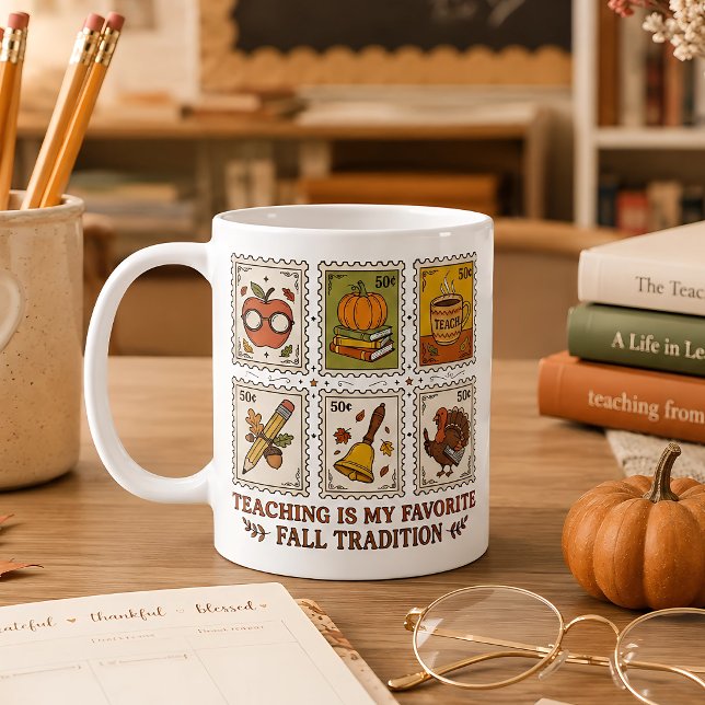 Mug Cadeau de professeur d'automne Rétro Esthétique de (Créateur téléchargé)