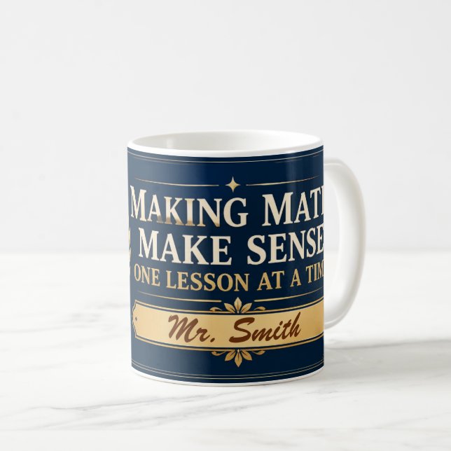 Mug Cadeau de professeur de mathématiques pour rendre  (Devant droit)