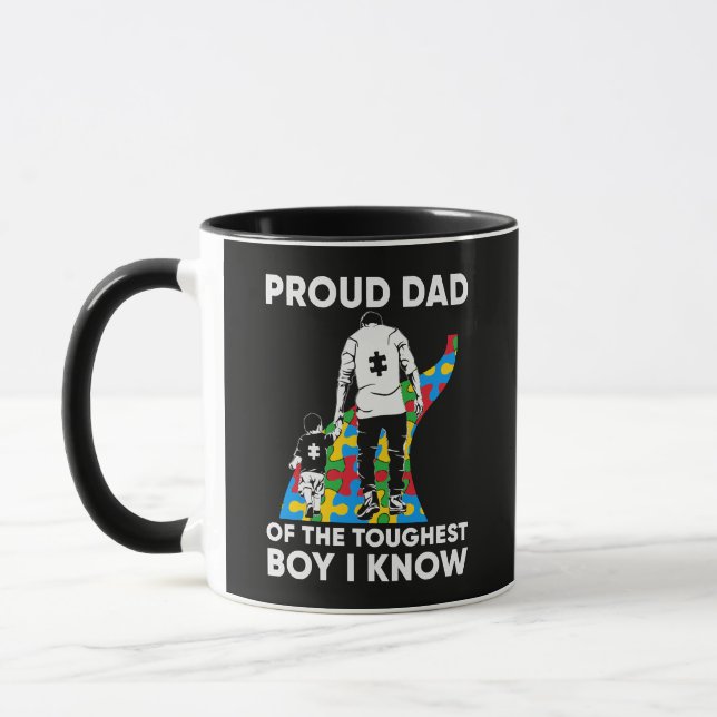 Mug Cadeau de puzzle pour papa pour la sensibilisation (Gauche)