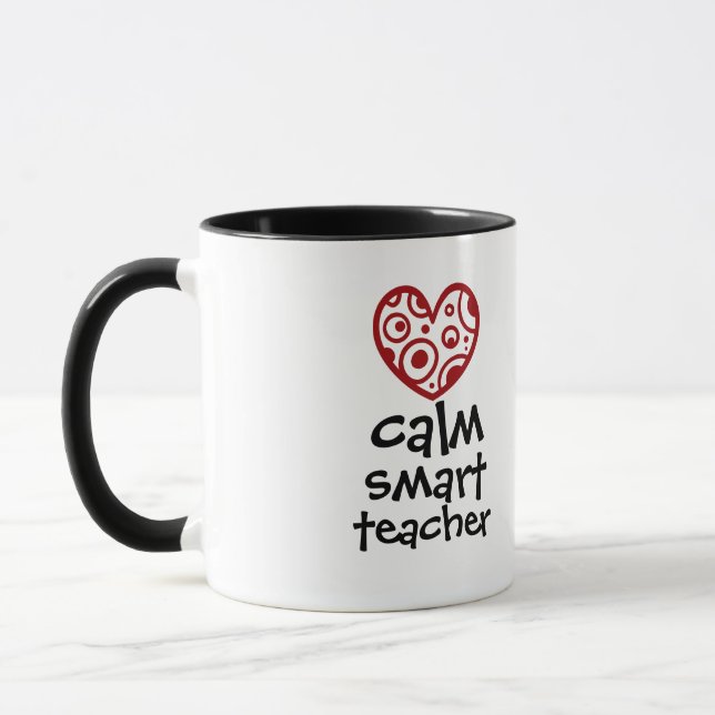 Mug Cadeau de reconnaissance de cadre de coeur d'ensei (Gauche)