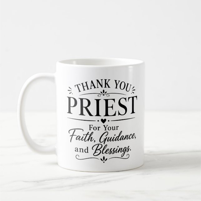 Mug Cadeau de reconnaissance pour prêtre Merci (Gauche)