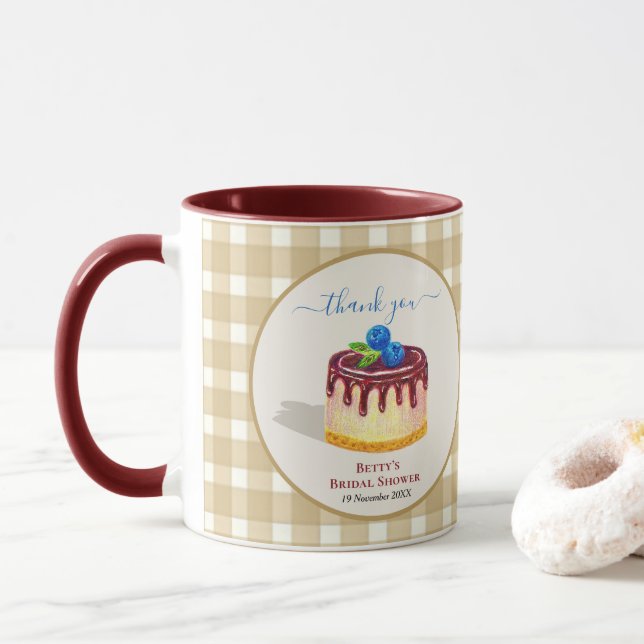Mug Cadeau de remerciement beige marron gâteau mignon  (Avec donut)