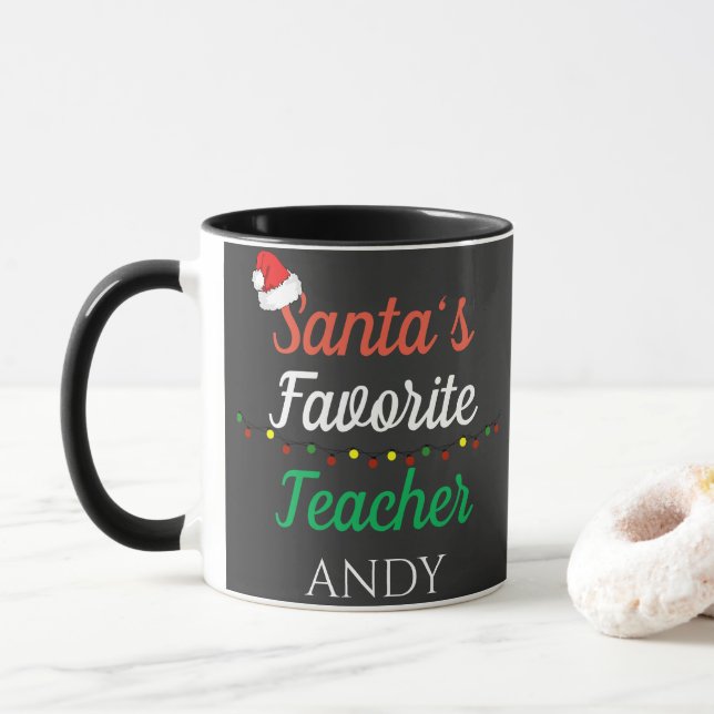 Mug Cadeau de remerciement de Noël pour l'enseignant (Avec donut)