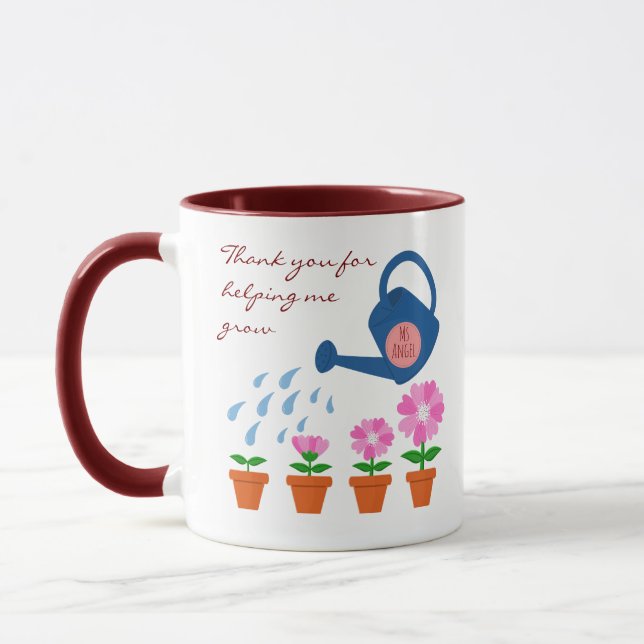 Mug Cadeau de remerciement pour enseignant avec plante (Gauche)