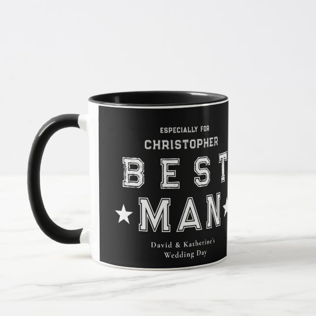 Mug Cadeau de Remerciement Témoins Mariage Noir (Gauche)