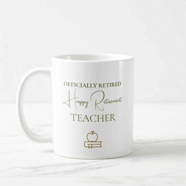 Mug Cadeau de retraite d'enseignant officiellement ret (Gauche)