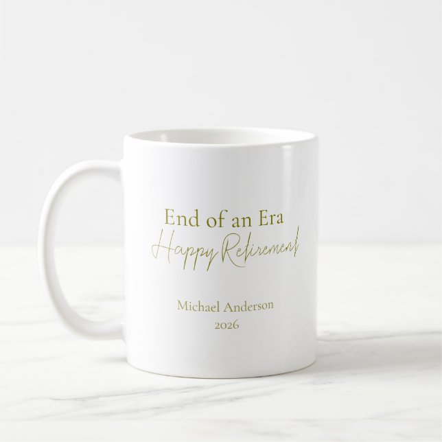 Mug Cadeau de retraite élégant pour la fin d'une ère (Gauche)