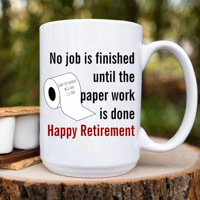 Mug Cadeau de retraite en papier toilette pour homme o (Toilet Paper Retirement Gag Gift for Man or Woman Coffee Mug)