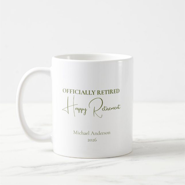 Mug Cadeau de retraite officiellement retraité (Gauche)
