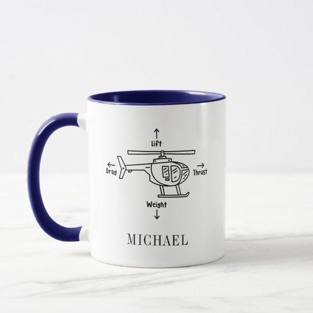 Mug Cadeau de retraite pour pilote d'hélicoptère mou p (Gauche)