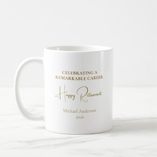 Mug Cadeau de retraite pour une carrière remarquable (Gauche)