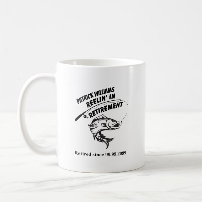 Mug Cadeau de retraite - Reeling dans le bâton de pêch (Gauche)