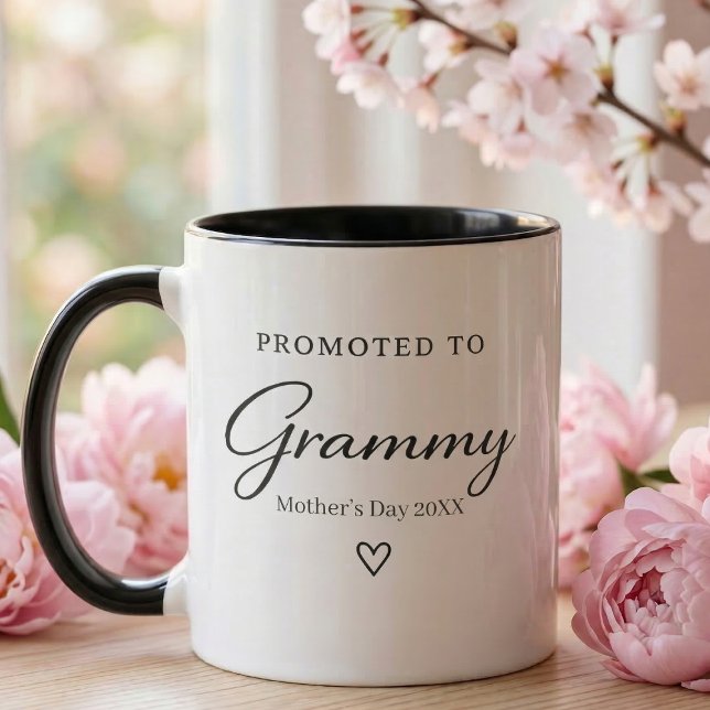 Mug Cadeau de révélation de grossesse pour la fête des (Mother's day Promotes to Grammy Mug  )