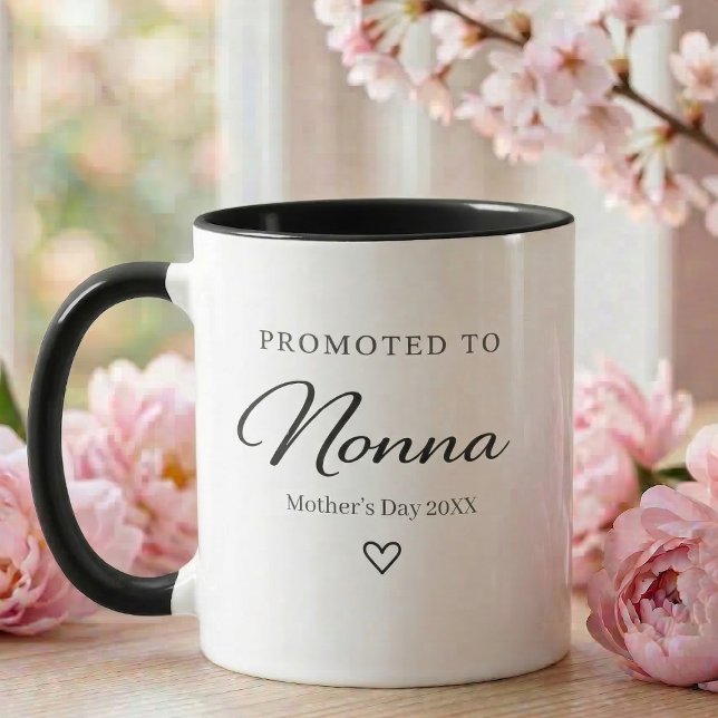 Mug Cadeau de révélation de grossesse pour la fête des (Mother's day Promotes to Nonna Mug  )
