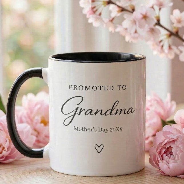 Mug Cadeau de révélation de grossesse pour la fête des (Mother's day Promotes to Grandma  Mug  )