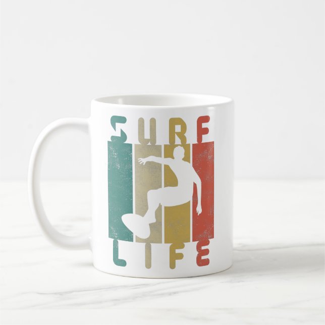 Mug cadeau de surfeur rétro (Gauche)