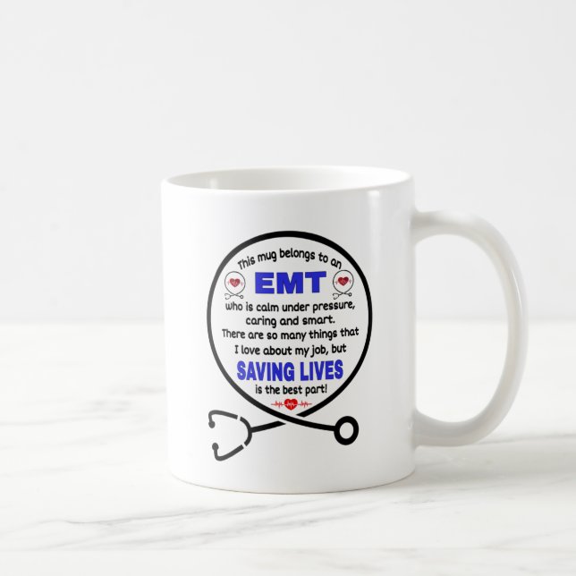 Mug  Cadeau de technicien Médicale d'urgence. Cadeau E (Droite)