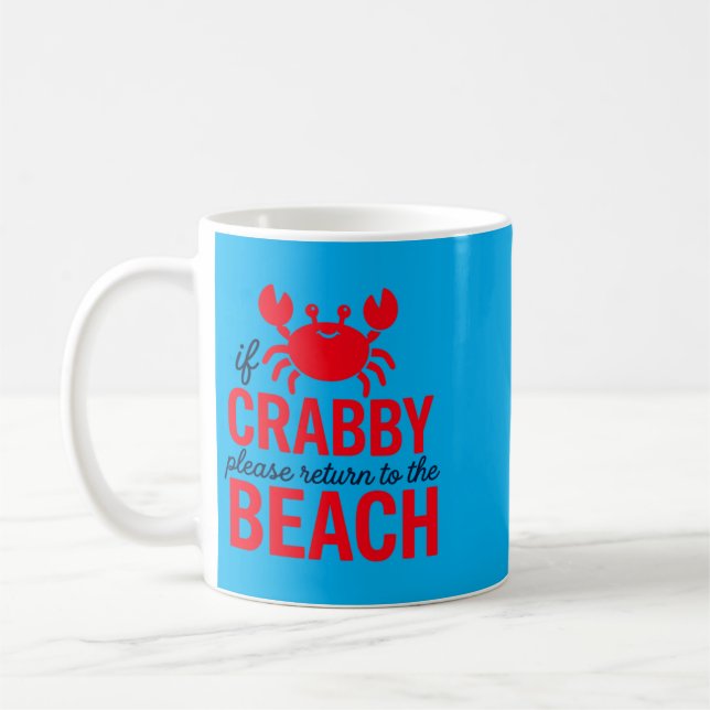 Mug Cadeau de vacances d'été Citation de plage de crab (Gauche)