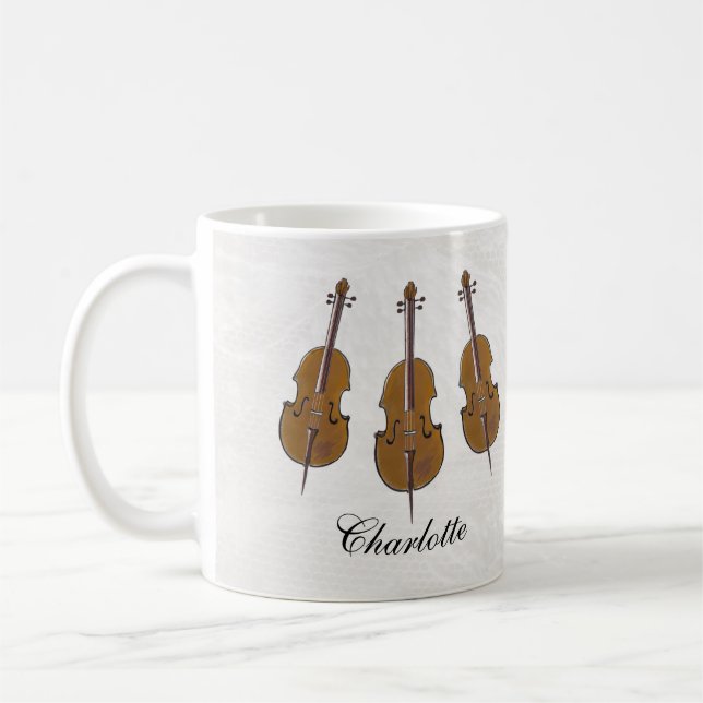 Mug Cadeau de violoncelle personnalisé (Gauche)