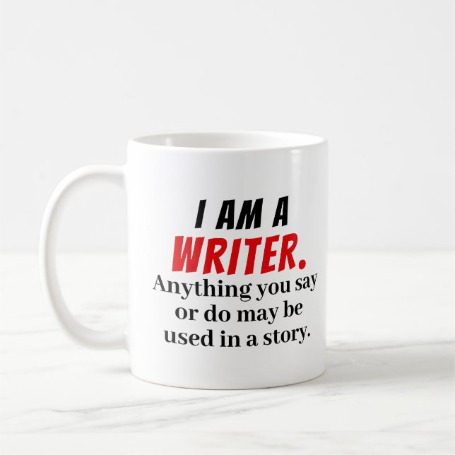 Mug Cadeau d'écrivain créatif auteur romancier (Gauche)
