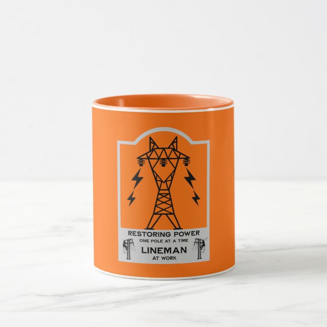 Mug Cadeau d'électricien de ligne électrique (Centre)