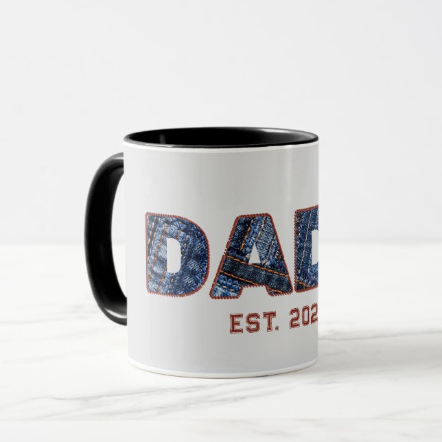 Mug Cadeau Denim DADA pour nouveau papa (Devant gauche)