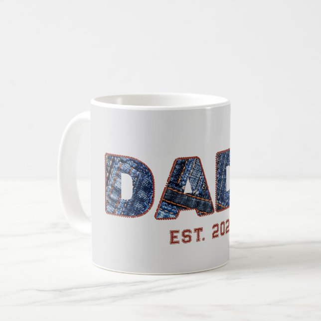 Mug Cadeau Denim DADA pour nouveau papa (Devant gauche)