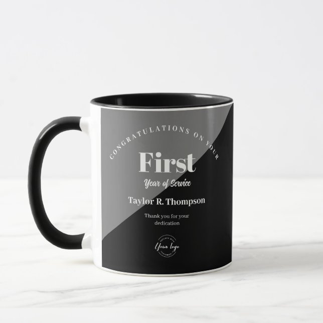 Mug Cadeau d'entreprise personnalisé première année de (Gauche)