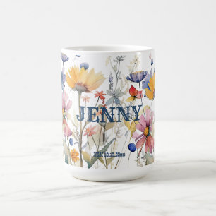 Mug Cadeau d'été personnalisé Fleurs sauvages d'automn
