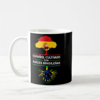 Mug Cadeau d'héritage de drapeaux d'Espagne Brésil pou