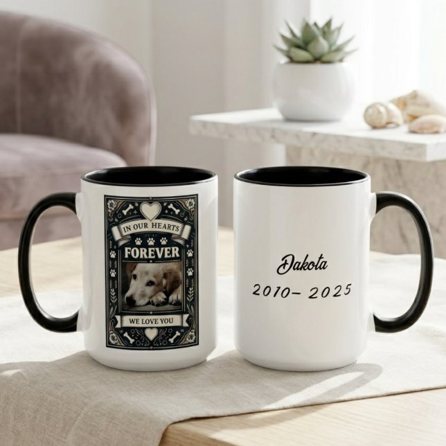 Mug Cadeau d'hommage de sympathie pour perte d'animal  (Personalized pet photo dog memorial coffee cup)