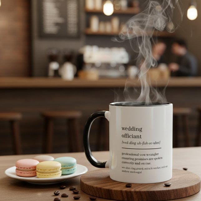 Mug Cadeau d'officiant de mariage personnalisé Définit (Custom Wedding Officiant Gift Hilarious Definition Mug)