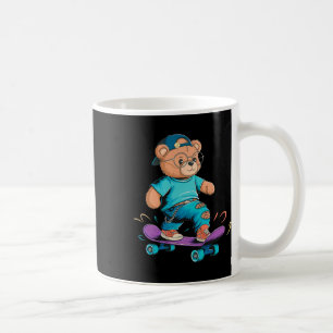 Mug Cadeau d'ours mignon drôle de skateboard pour homm