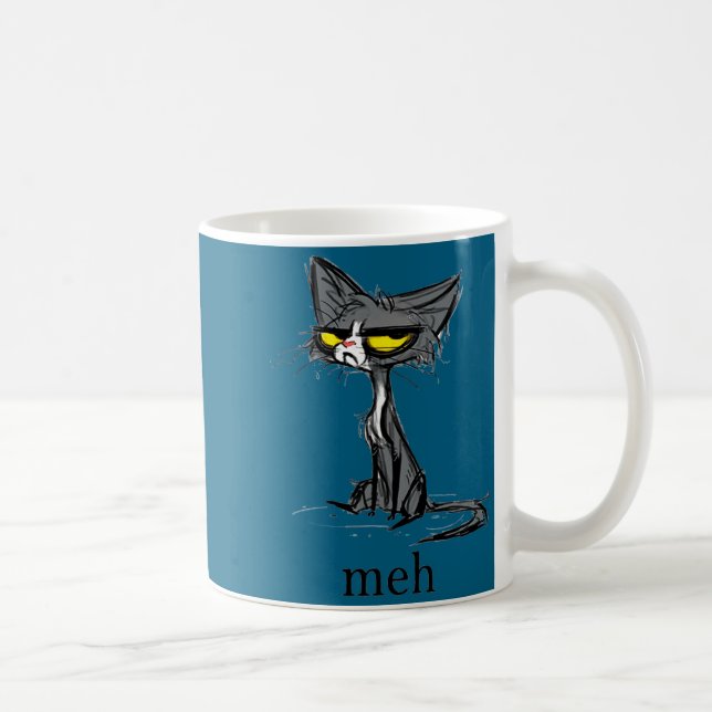 Mug Cadeau drôle de chat meh pour les amoureux des cha (Droite)
