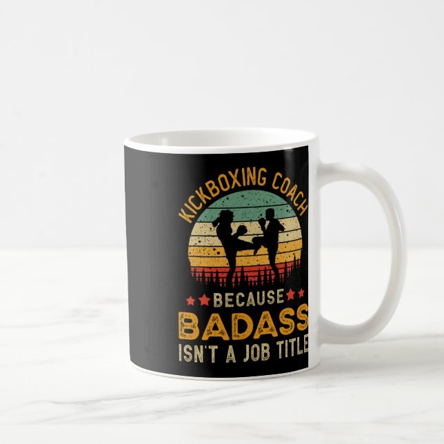 Mug Cadeau drôle de coach de kickboxing pour hommes, D (Droite)