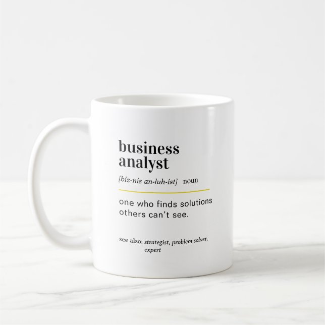 Mug Cadeau drôle de définition d'analyste commercial (Gauche)