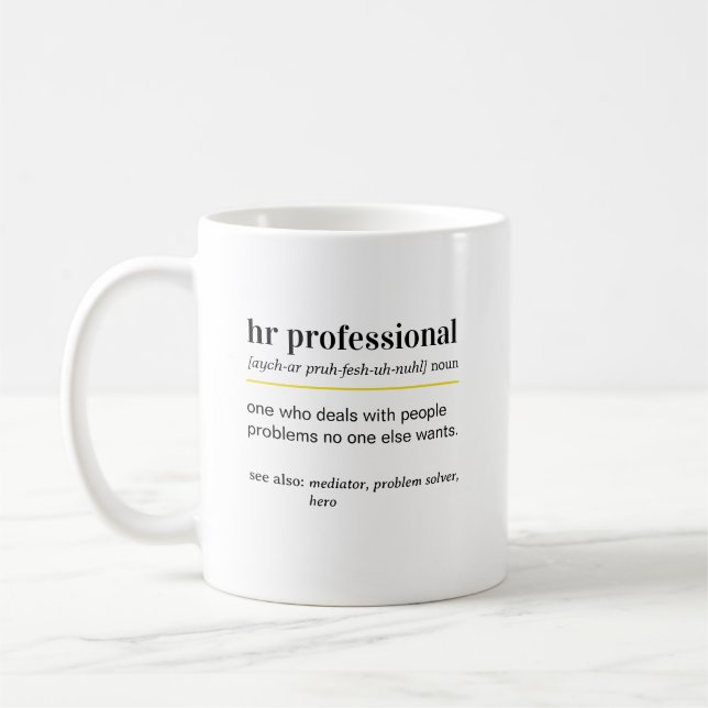 Mug Cadeau drôle de définition des RH (Gauche)