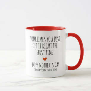 Mug Cadeau drôle de premier né pour maman, Fête des mè