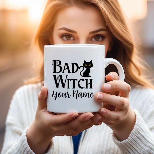 Mug Cadeau drôle de sorcière méchante chat noir Hallow (Créateur téléchargé)