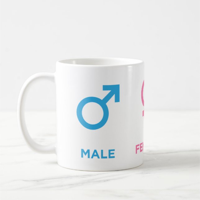 Mug Cadeau drôle de symbole de codeur masculin féminin (Gauche)