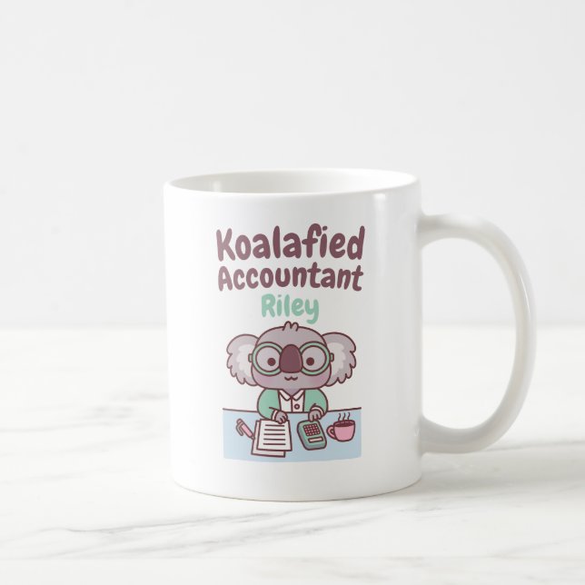 Mug Cadeau drôle d'un comptable koalifié d'ours koala  (Droite)