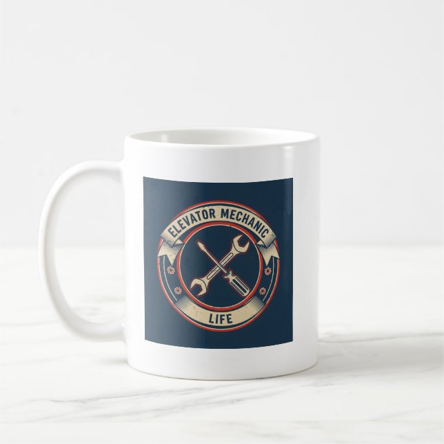 Mug Cadeau drôle pour technicien d'ascenseur - Journal (Gauche)
