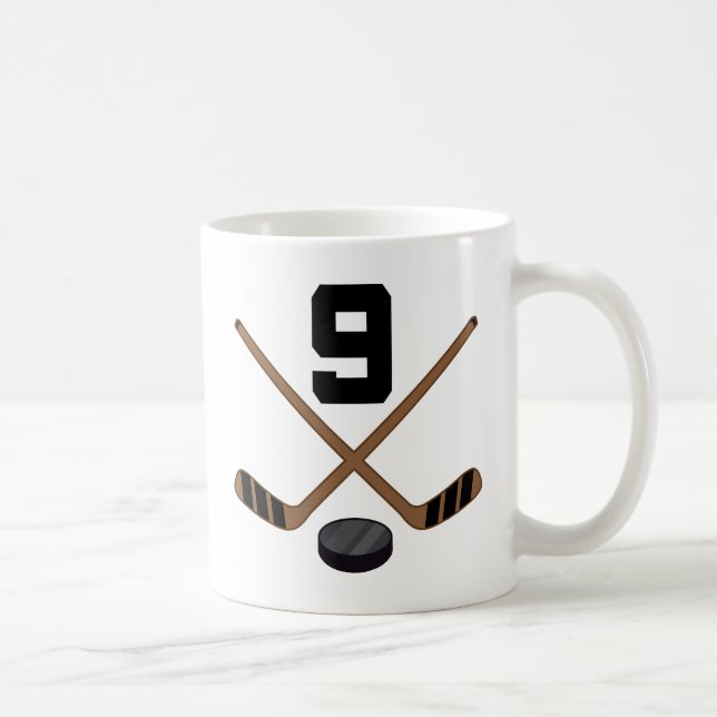 Mug Cadeau du numéro 9 du Jersey de joueur de hockey (Droite)